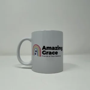 Ceramic Amazing Grace mug with printed Amazing Grace charity logo